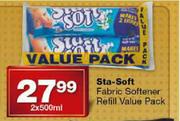 Sta-Soft Fabric Softener Refill Value Pack-2 x 500ml