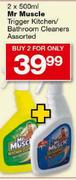 Mr Muscle Trigger Kitchen/Bathroom Cleaners Assorted-2 x 500ml