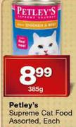 Petley's Supreme Cat Food Assorted-385g Each