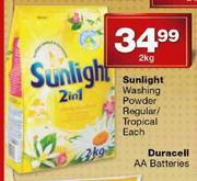 Sunlight Washing Powder Regular/Tropical Each-2Kg