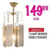 Eurolux 1 Light Mirror Panel Pendant-Each