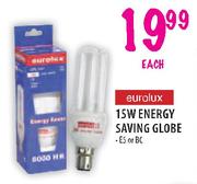 Eurolux Energy Saving Globe-15 W Each 