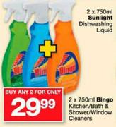 Bingo Kitchen/Bath & Shower/Window Cleaners-2x750ml