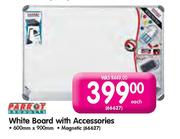 Parrot Magnetic White Board with Accessories-600mm x 900mm