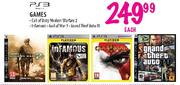 PS3 Games Call For Duty, Modern Warfare 2, Infamous, God Of War 3 & Grand Theft Auto IV-Each 