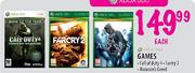 XBOX 360 Games Call of Duty 4, Farcry 2 & Assassin's Creed-Each
