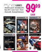 PS2 Games Need For Speed/Smackdown Vs Raw 2011/God Of War 2/Black/Ratatouille/Burnout Dominator-Each
