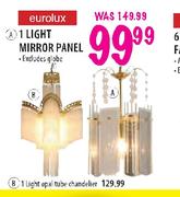 Eurolux 1 Light Opal Tube Chandelier