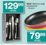 Slick Vlekvrye Staal Eetgereistel-16 Stuk Per Stel
