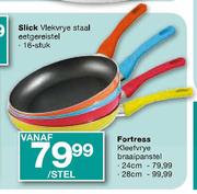 Fortress Kleefvrye Braaipanstel-28cm Per Stel