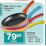 Fortress Kleefvrye Braaipanstel-24cm Per Stel