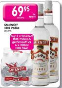 Smirnoff 1818 Vodka-1 x 750ml 