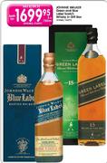 Johnnie Walker Green And Blue Label Scotch Whisky In Gift Box-2 x 750ml