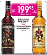 Spiced Gold Spirit Aperitif And Captain Morgan Black Label Rum-2 x 750ml
