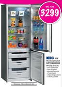 KIC Metallic Silver Bottom Freezer Fridge-314Ltr(KB6035ME)