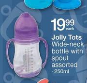 Jolly Tots Wide Neck Bottle With Spout Assorted-250ml