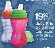 Jolly Tots Soft Spout Cup & Cup With Straw-2 Pack