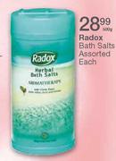 Radox bath Salts-500gm Each