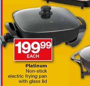 Platinum Non-Stick Electric Frying Pan with Glass Lid