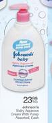 Johnson's Baby Aqueous Cream With Pump Assorted, Each-500ml