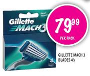 Gillette Mach 3 Blades-4's Per Pack