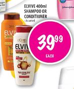Elvive Shampoo or Conditioner-400ml Each