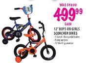12" Boys Or Girls Scorcher Bikes Each