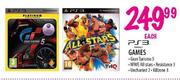 PS3 Games Gran Turismo 5, WWE All Stars, Resistance 3, Uncharted 2 & Killzone 3-Each