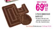 Embossed 3 Piece Bath Set