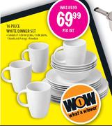 White Dinner Set-16 Piece