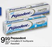 Pepsodent Complete 8 Toothpaste-100ml Each