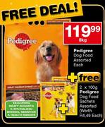 Pedigree Dog Food Assorted-8kg + Free Pedigree Dog Food Sachets Assorted-2 x 100g