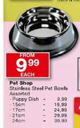Pet Shop Stainless Steel 17cm Pet Bowl Assorted-each 