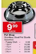 Pet Shop Stainless Steel Puppy Dish Bowl Assorted-each 