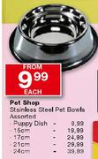 Pet Shop Stainless Steel 15cm Pet Bowl Assorted-each 