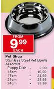 Pet Shop Stainless Steel 24cm Pet Bowl Assorted-each 