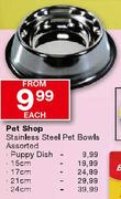 Pet Shop Stainless Steel 21cm Pet Bowl Assorted-each 