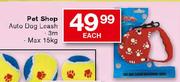 Pet Shop Auto Dog Leash-3m each