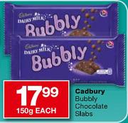 Cadbury Bubbly Chocolate Slabs-150gm Each