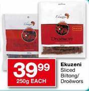 Ekuzeni Slices Biltong/Droewors-250gm Each