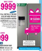 Samsung Metallic Silver Side By Side Fridge/Freezer with Water Dispenser(RSA1DTMG)-516L