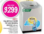 Defy Metallic Silver Top Load Washing Machine(DTL132)-13Kg  + Free 400ml OMO Auto Liquid