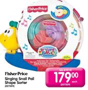 Fisher Price Singing Snail Pail Shape Sorter Each