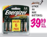 Energizer 6 Pack AA Max Batteries - Per Pack
