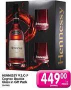 Hennessey V.S.O.P Cognac Double Glass In Gift Pack-750ml