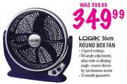 Logik Round Box Fan - 36cm