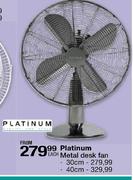 Platinum Metal Desk Fan - 30cm Each