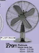 Platinum Metal Desk Fan - 40cm Each