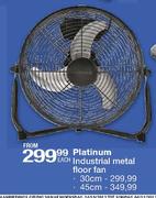 Platinum Industril Metal Floor Fan - 45cm Each