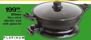 Ottimo Non-Stick Electric Wok With Glass Lid - Each